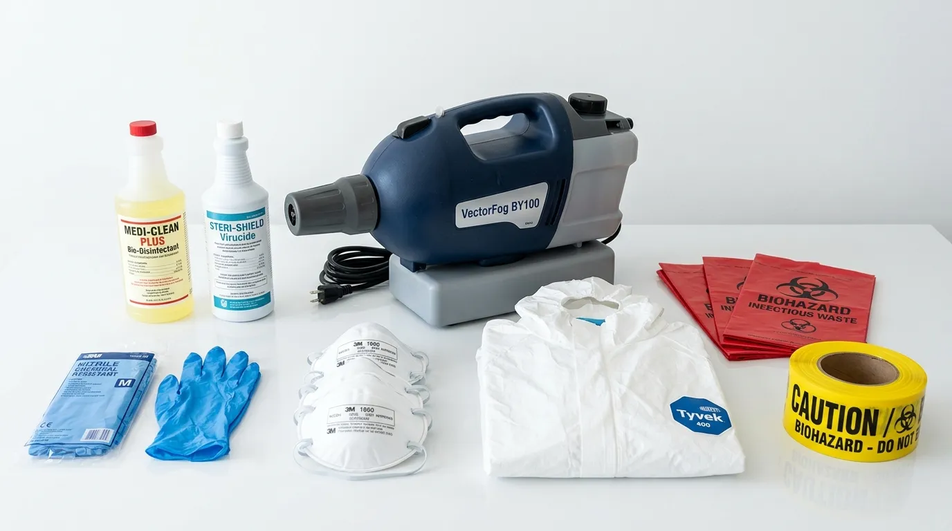 Professional biohazard remediation crew working in Bowie